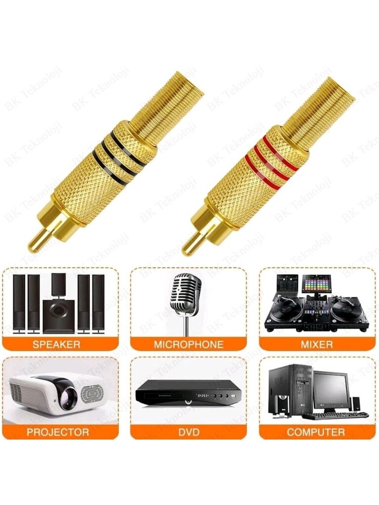 Metal RCA Erkek Gold 2 Adet - 2