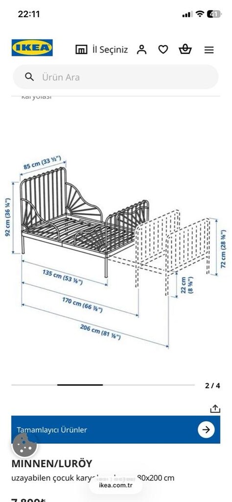 ikea uzayabilen karyola yatak minnen lüroy - 4