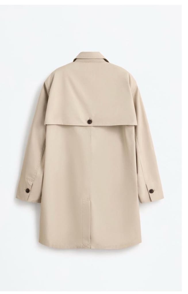 Zara / Lefties Klasik Bej Rengi Trençkot “M Beden” - 7