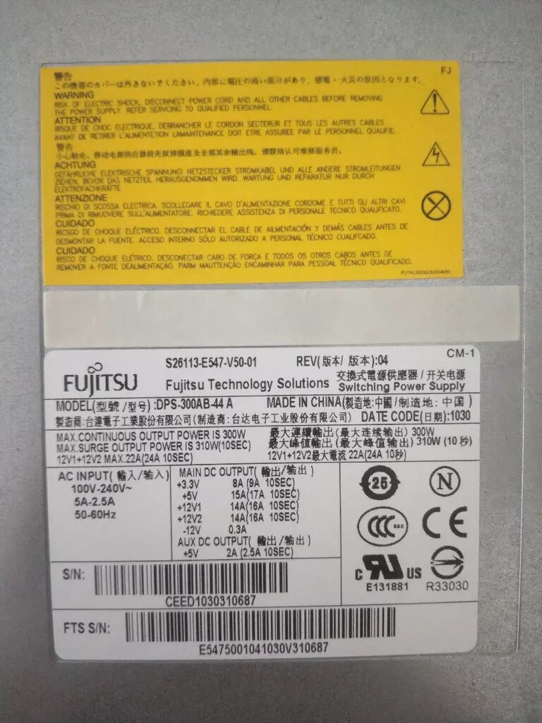 FUJITSU DPS-300AB-44A BİLGİSAYAR GÜÇ KAYNAĞI - 2