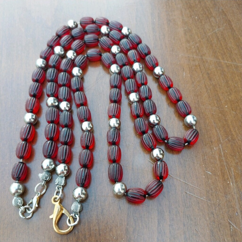 kolye ateş kehribar faseta lı - 3