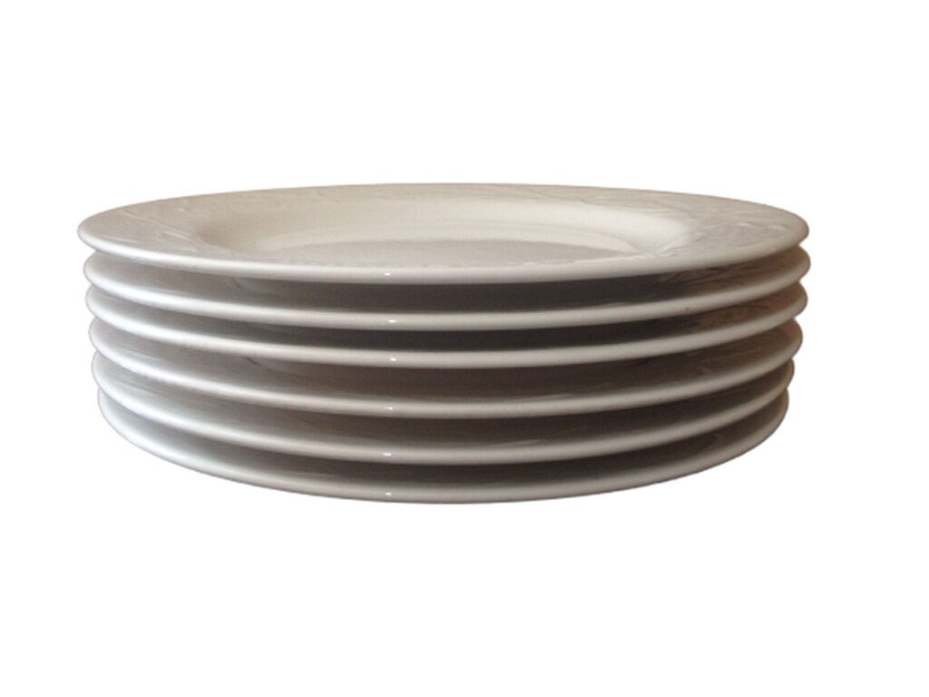 PORSELEN TABAK SETİ 6 ADET BEYAZ RENKLİ 26x26x2cm - 2