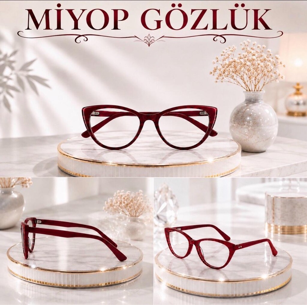 -3 Numara Sıfır Cat Eye Bayan Uzak Gözlük - 3