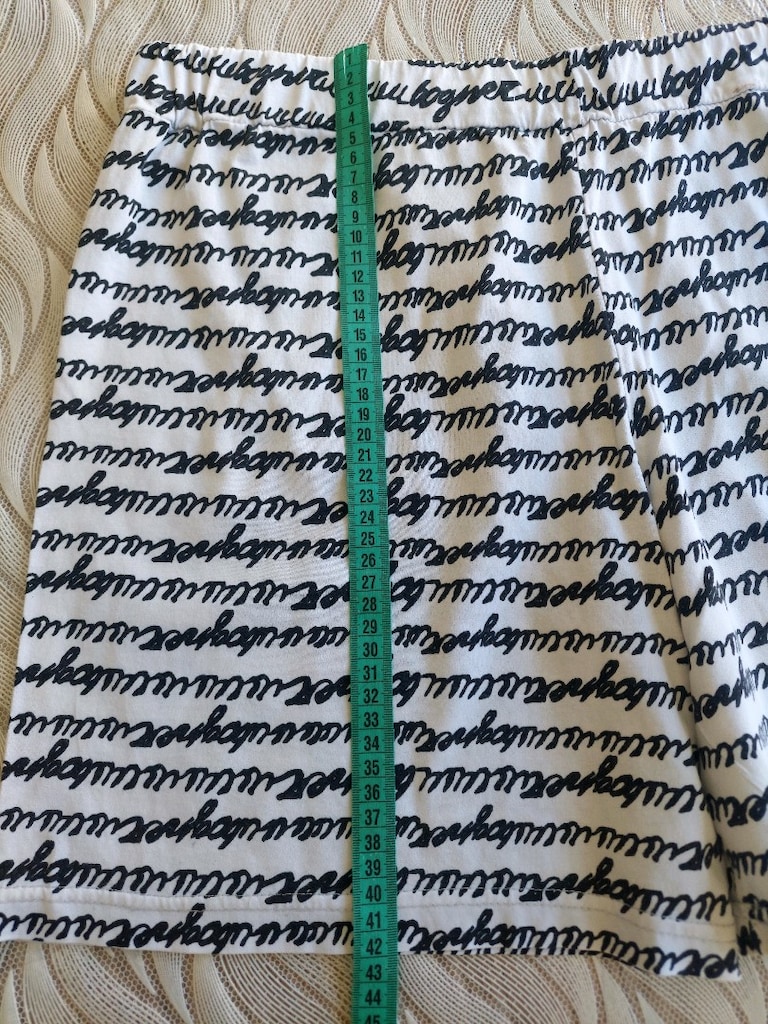 Beli lastikli kadın el Yazısı desen Şort - 8