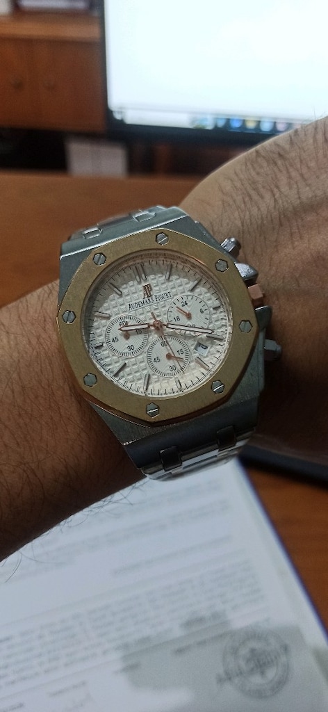 Audemars Piguet fonksiyonlu takvimli pilli çelik kol saati - 4