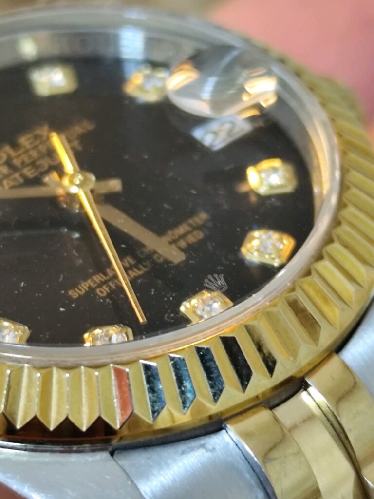 Rolex Datejust Siyah Pırlanta Kadran Kadın Saat - 6