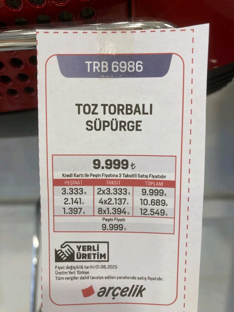 kutusu açılmamış sıfır Arçelik Süpürge TRB6986 - 2
