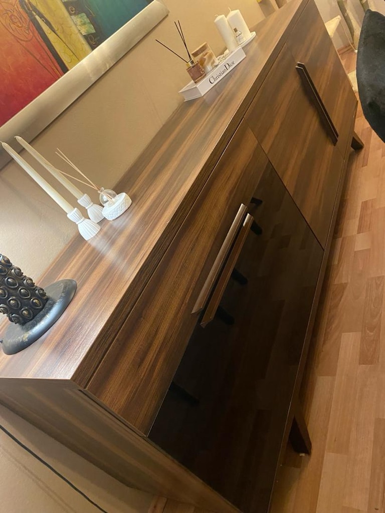Enza Home Yemek Odası Takımı – 6 Sandalye, Cam Masa ve Büfe - 11