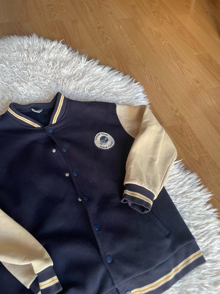 Lacivert Beyaz Bomber Ceket 12-13 yaş — görsel 4/7