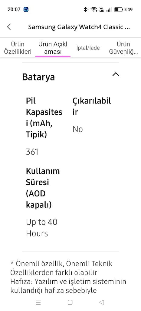 AKILLI SAAT Samsung Galaxy Watch4 Classic 46 MM Akıllı Saat - 8