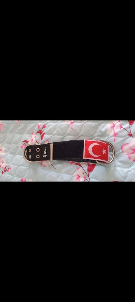 Türk Bayraklı Siyah Köpek Tasması - 5