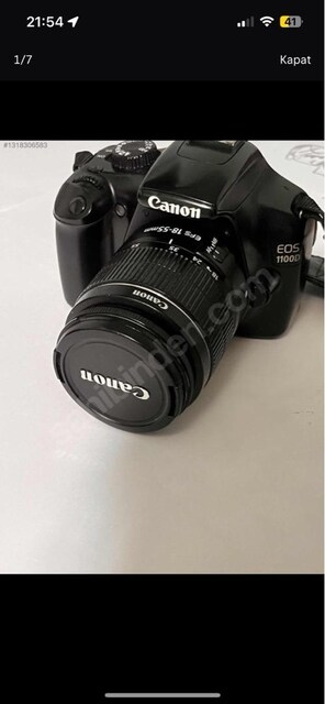 Canon eos 1100D 18-55 kit lens ve aksesuarları