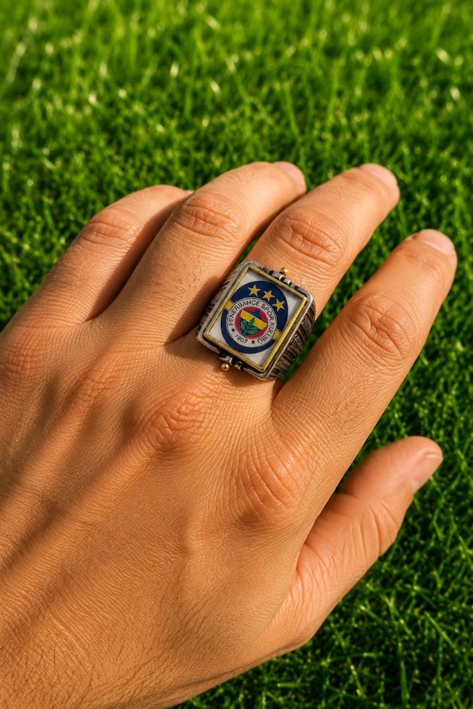 925 Ayar Fenerbahçe Gümüş Yüzük - 12