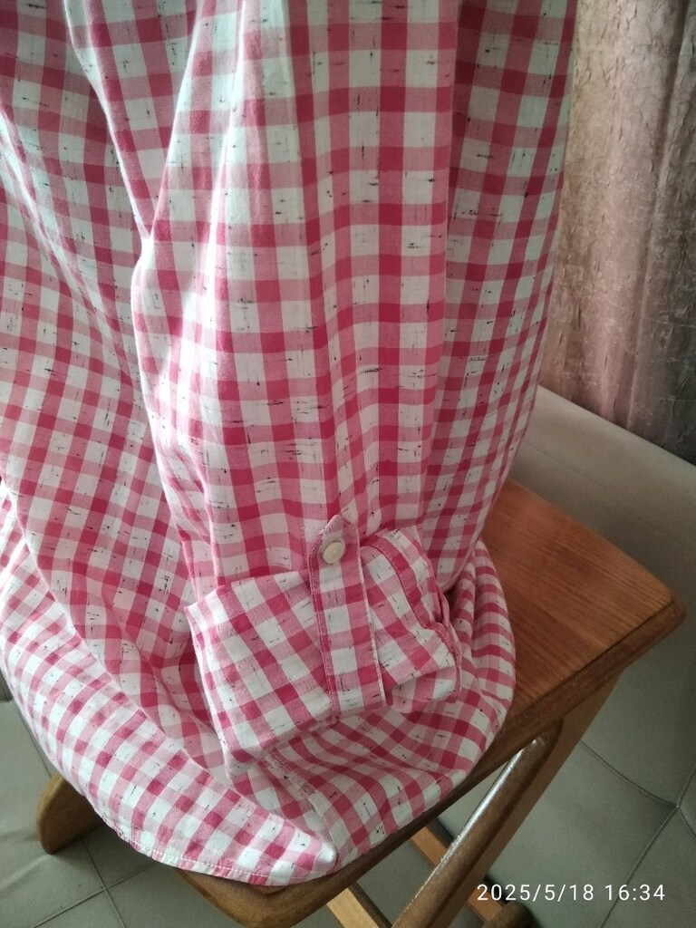 Mavi jeans Uzun kollu Kareli Gömlek - açıklama altta — görsel 4/4