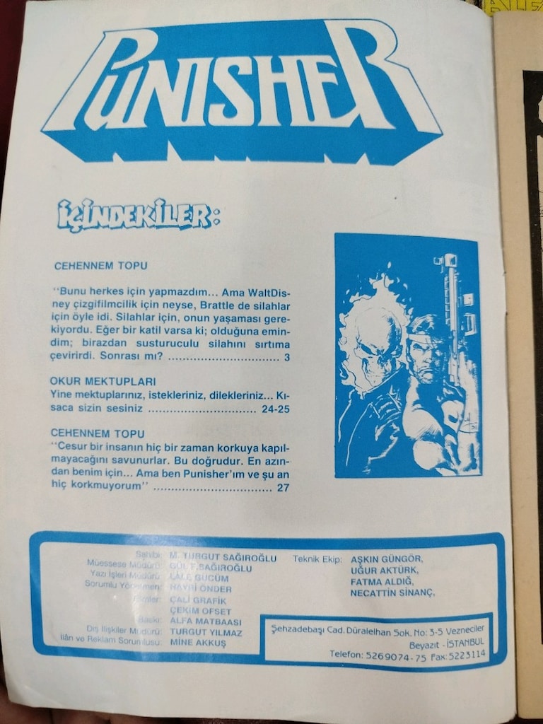 PUNİSHER, fasikül 1-18 takım, Alfa Yayınları,nadir - 6