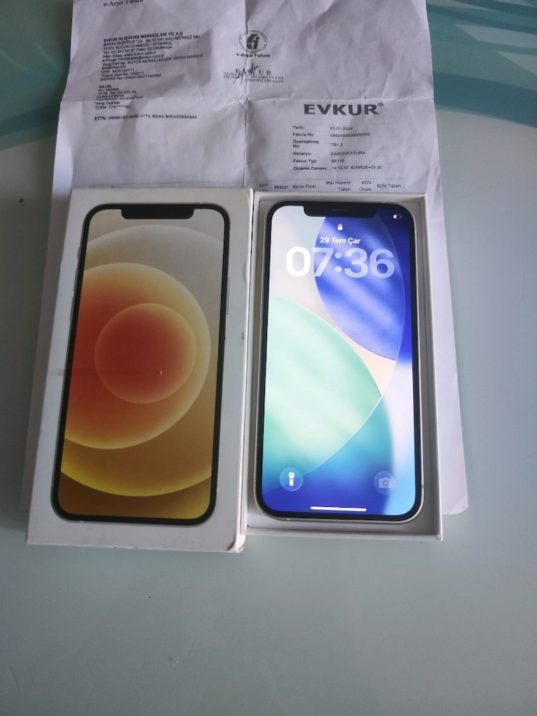 KARTA TAKSİT TR CİHAZİ İPHONE 12 128 GB PİL 81 KUTU FATURA VE ŞARJ - 6