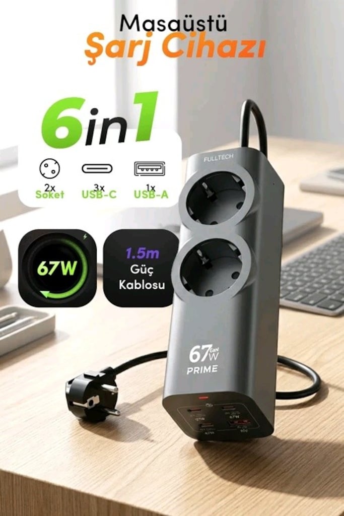 Fulltech FC54 67W GaN Masaüstü Şarj İstasyonu - 2