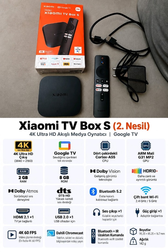 Xioami Mi Box S 4K Android Tv box (2. Nesil) - 3