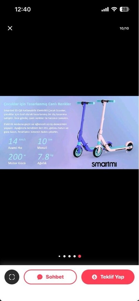 elektrikli çocuk Scoter smartmi - 5