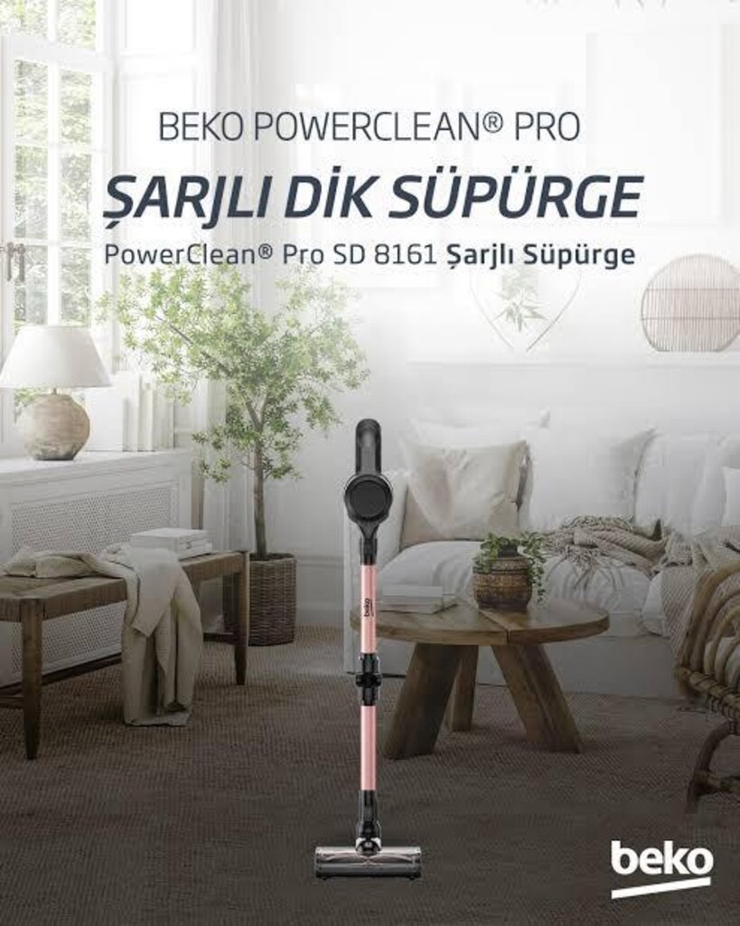 BEKO ŞARJLI DİK SÜPÜRGE GÜÇLÜ YÜKSEK EMİŞ GÜCÜ beko şarjlı dik süpürge - 7