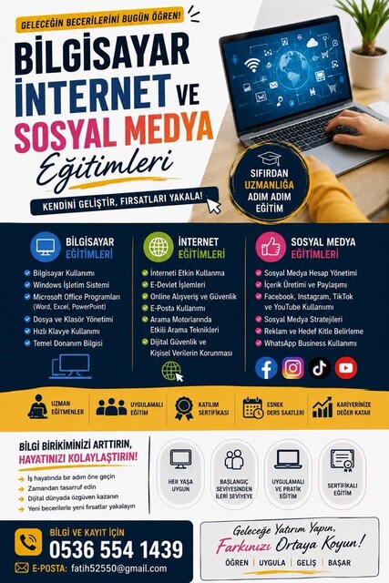 BİLGİSAYAR • İNTERNET • SOSYAL MEDYA EĞİTİM