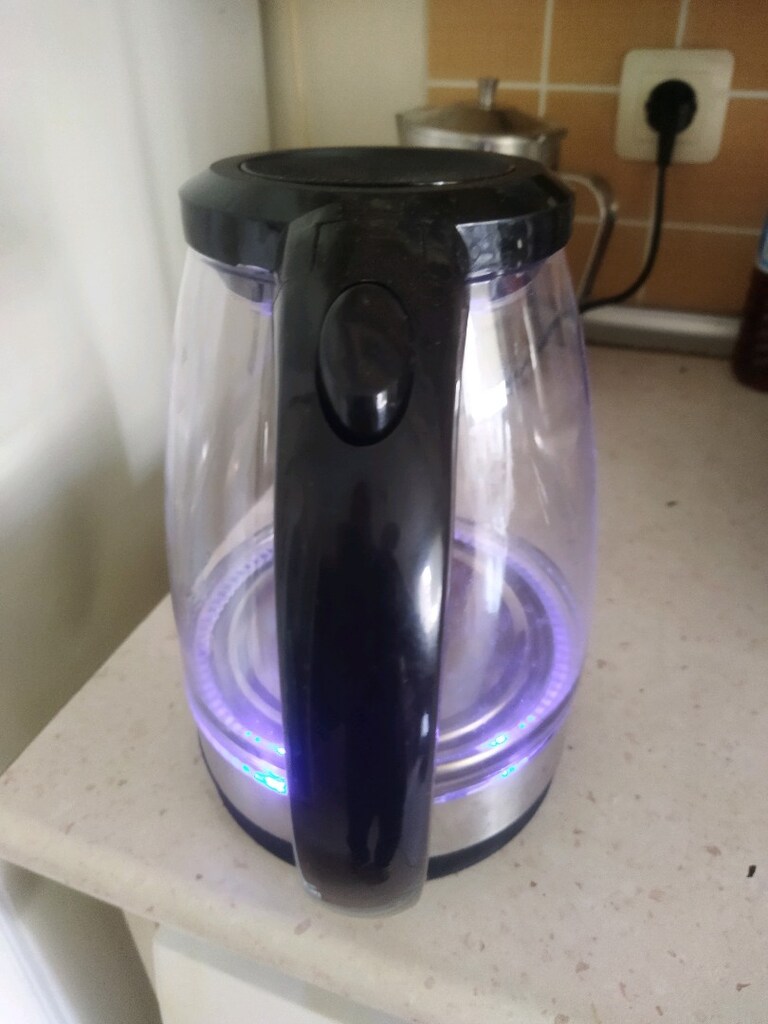 mavi ışıklı cam kettle general home - 2