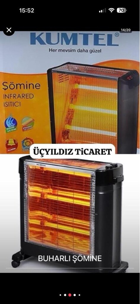 KUMTEL BÜYÜK BOY BUHARLI ISITICI UFO PETEKLİ ELEKTRİKLİ SOBA SIFIR - 3