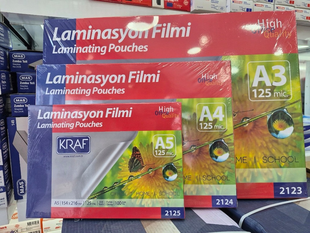 a4 , a5, a3 laminasyon filmi 125 micron
