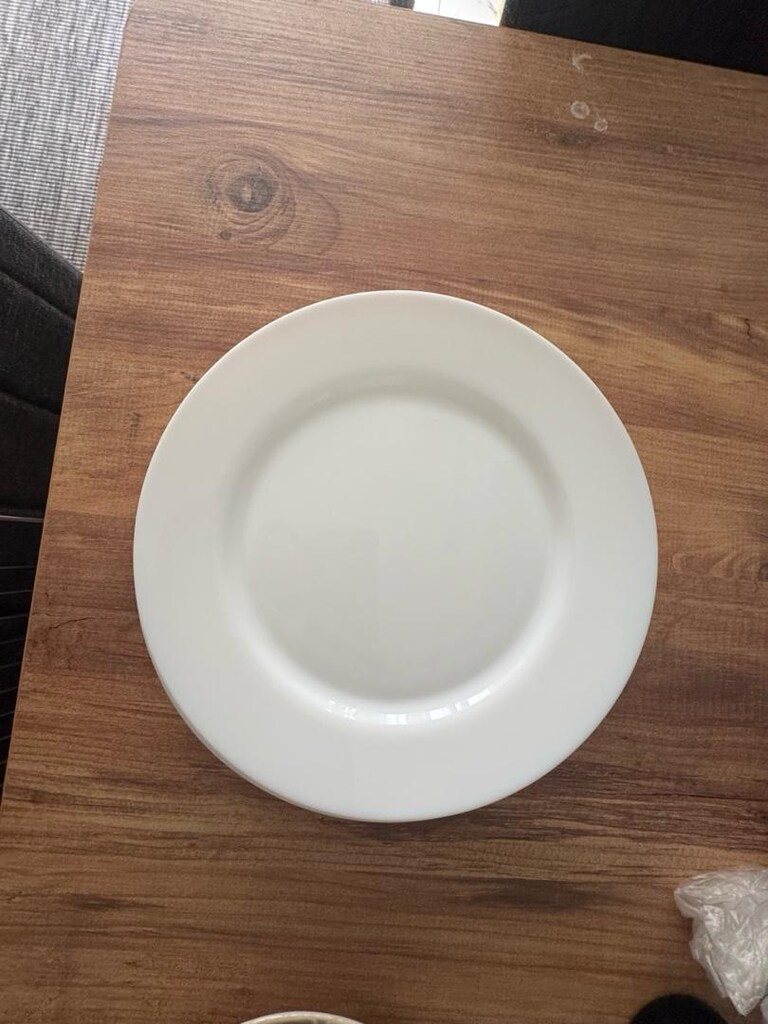 6 adet düz beyaz porselen yemek tabağı servis büyük - 2