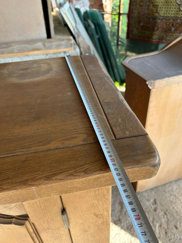 Fransız Masif Meşe Büfe 260cm Enfilade El Oyması - 16