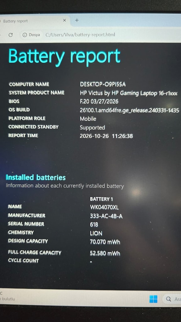 HP VİCTUS LAPTOP İ5 14500H - RTX4060 - 1TB M2 - 16GB DDR5 RAM - 8