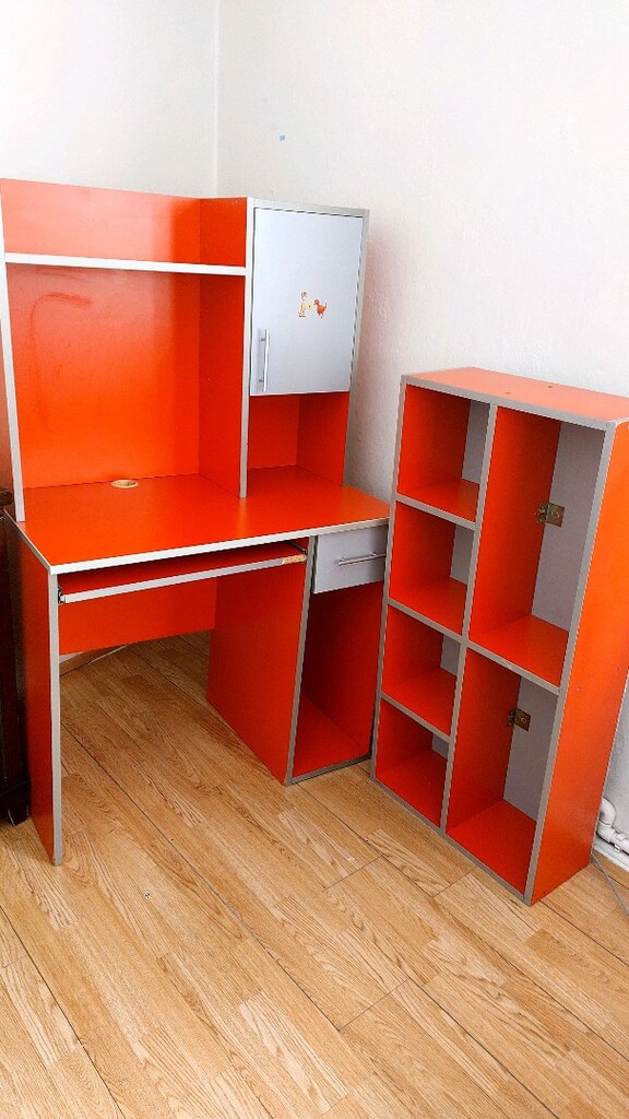 bilgisayar ders çalışma masası kitaplık ve kitaplığı - 5