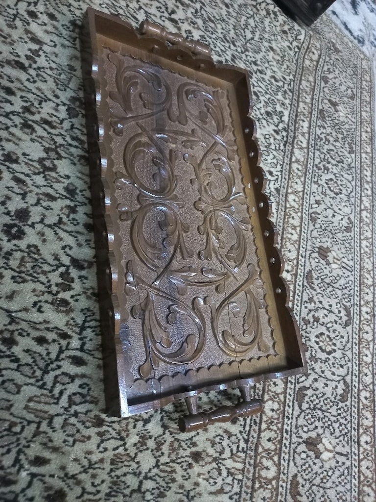 Antika Ahşap Tepsi - 2
