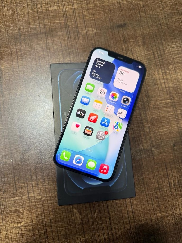 İPHONE 12 PRO MAX 256 GB YURTİÇİ DEĞİŞENSİZ HERŞEYİ ORJİNAL MAVİ RENK - 2