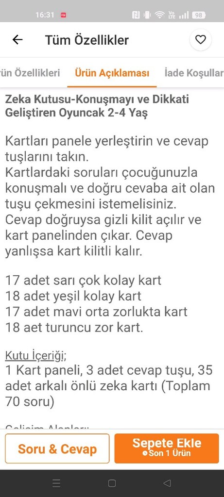Zeka Kutusu(Eğitici Kartlar) - 8