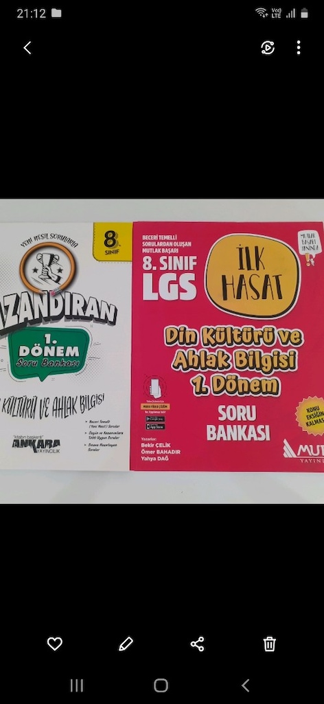 2 Lİ SET SIFIR 8.SINIF DİN KÜLTÜRÜ SORU BANKASI
