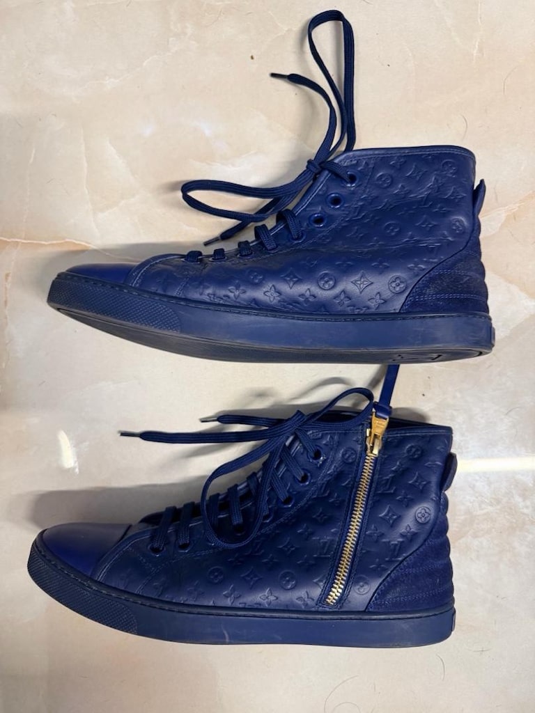 Louis Vuitton Monogram Punchy Lacivert High-Top Sneaker - 2