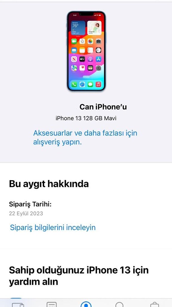 Apple Türkiye Alışlı İphone 13 128 GB Pil 75 - 5