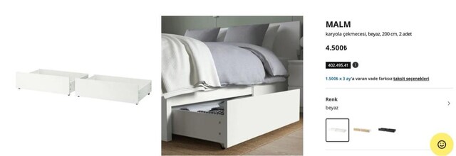 IKEA MALM/LURÖY Karyola+Baza