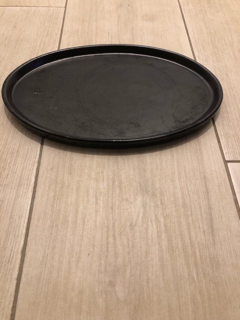 Siyah Oval Seramik Bonsai Saksı Altlığı - 2