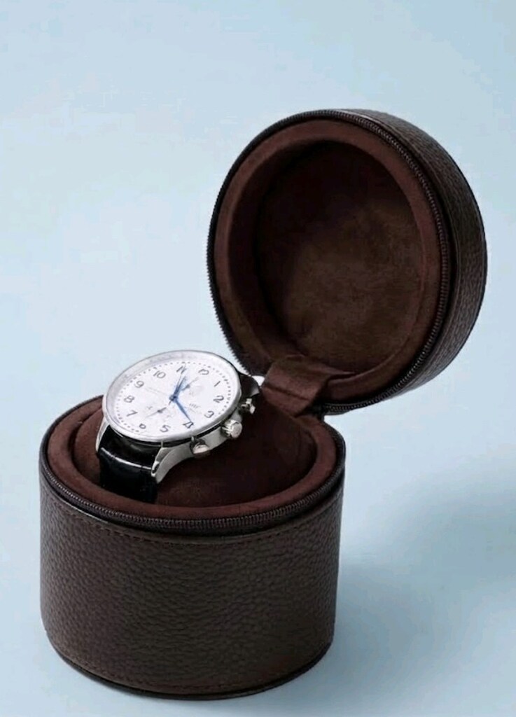şık oval deri kaplamalı saat organizer - 5