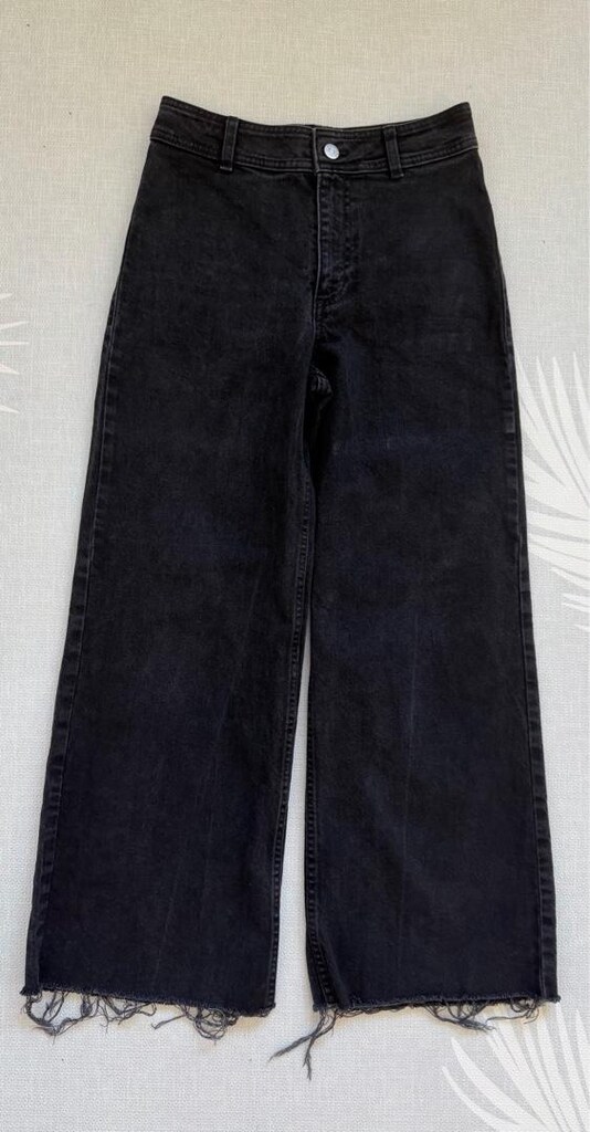 Mango Catherin Siyah Yüksek Bel Culotte Jean 36 Beden_1 Kez Kullanıldı — görsel 4/10