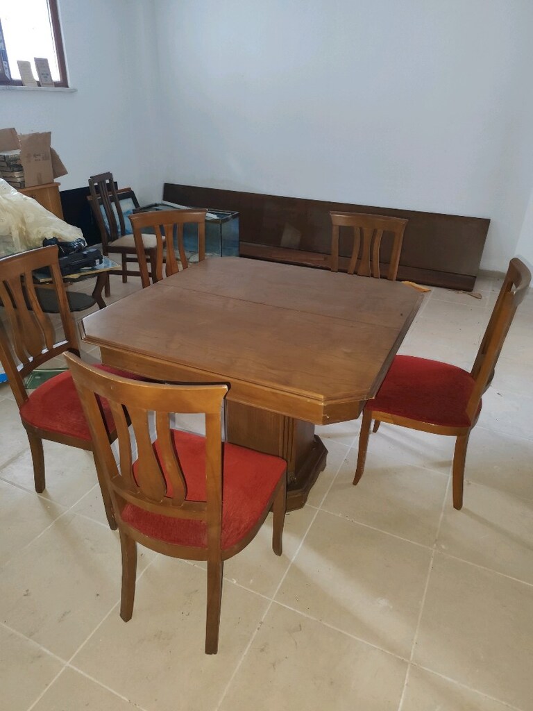 Açılır Kapanır Ahşap Yemek Masası + 5 Sandalye | Sağlam ve Temiz - 3