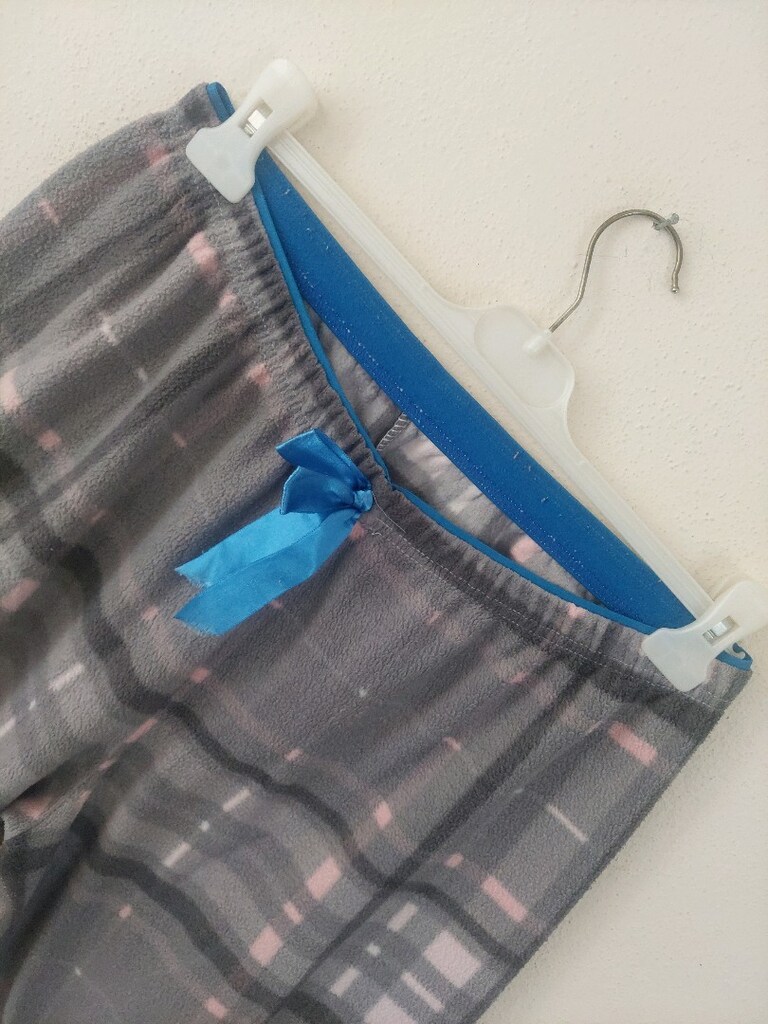 Bayan ekoseli beli lastikli peluş pijama - 3