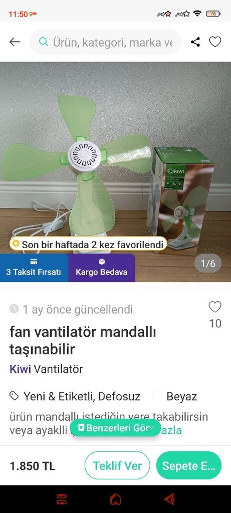 kiwi akrobat vantilatör SIFIR - 3