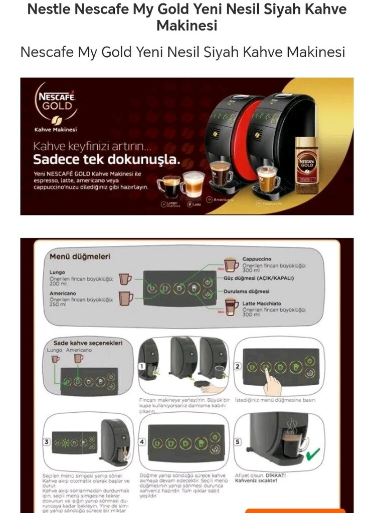 Sıfır ayarında Nescafe Gold Bluetooth kahve makinasi - 3
