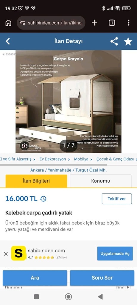 çocuk odası kelebek mobilya - 5