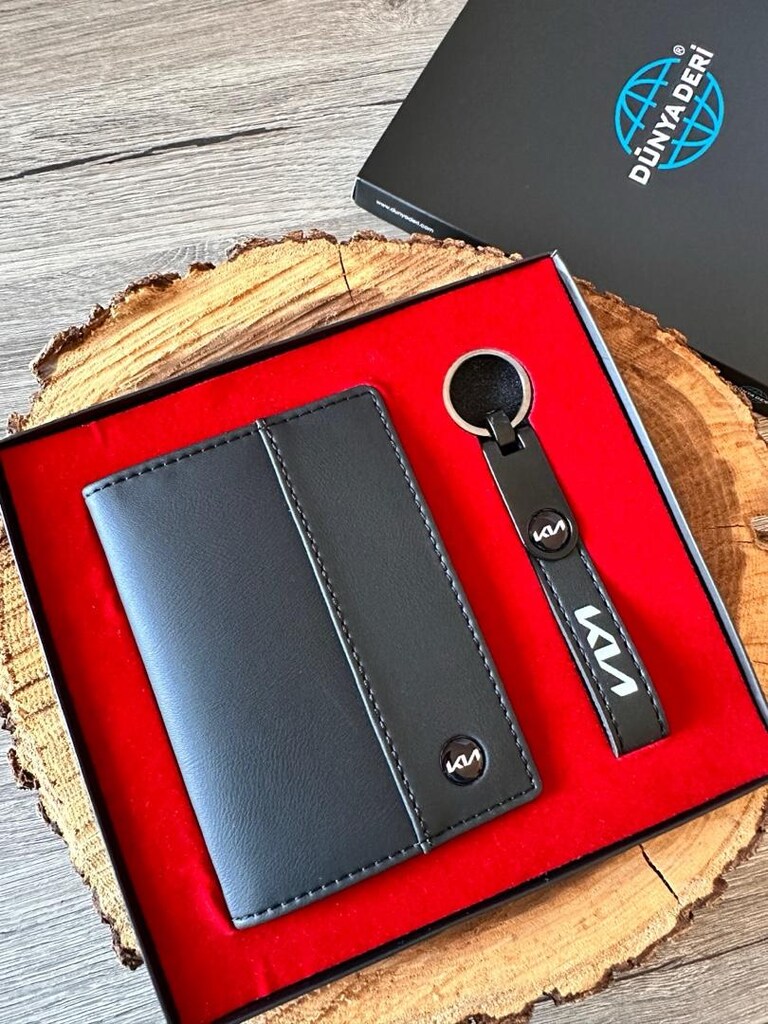 Kia Ruhsat Kabı Cüzdanı ve Anahtarlık
