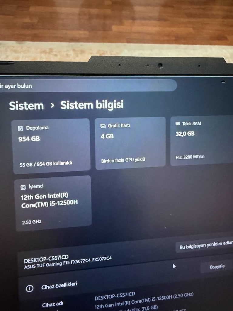Asus Tuf Gaming RTX3050 Gaming Laptop - 5