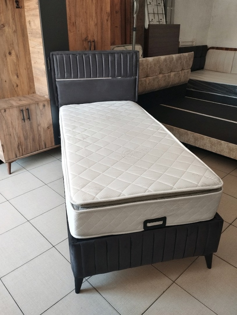 TEK KİŞİLİK SANDIKLI BAZA BAŞLIK YATAK - 2